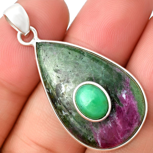 Ruby-Zoisite - Africa & Chrysoprase Pendant P-1323 SDP137760