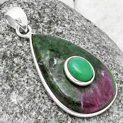 Ruby-Zoisite - Africa & Chrysoprase Pendant P-1323 SDP137760