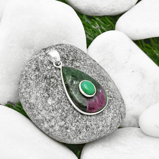 Ruby-Zoisite - Africa & Chrysoprase Pendant P-1323 SDP137760