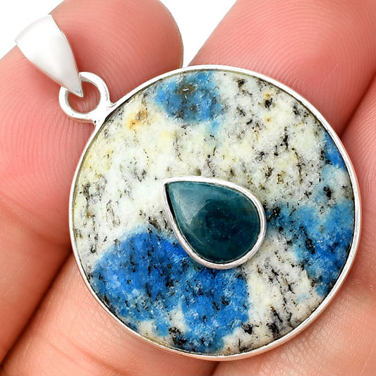 K2 Blue - Azurite In Quartz & Blue Apatite Pendant P-1323 SDP137794