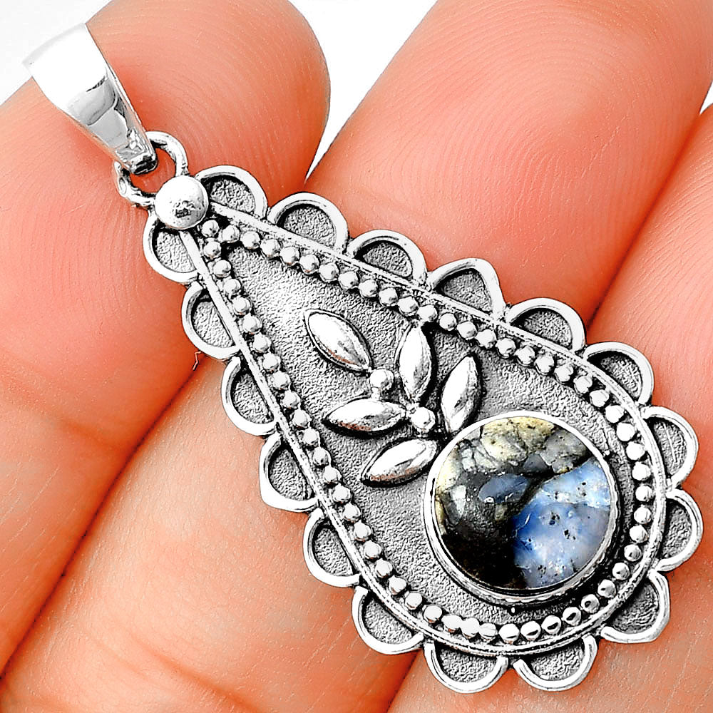 Llanite Blue Opal Crystal Sphere Pendant P-1033 SDP137922