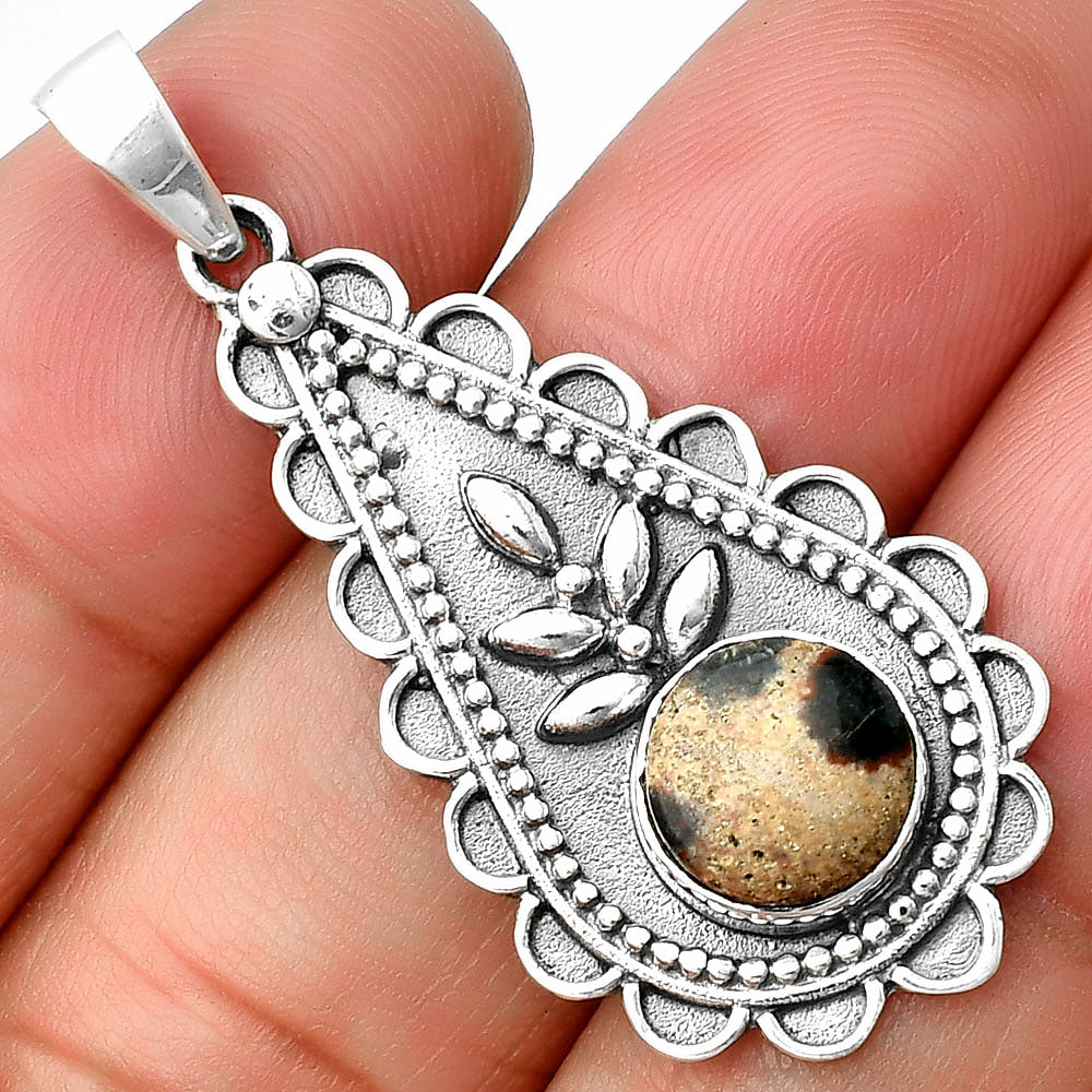 Natural Viper Skin Jasper Pendant P-1033 SDP137931
