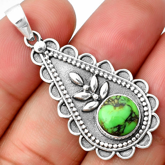 Natural Green Matrix Turquoise Pendant P-1033 SDP137933