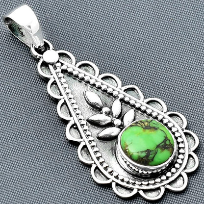 Natural Green Matrix Turquoise Pendant P-1033 SDP137933