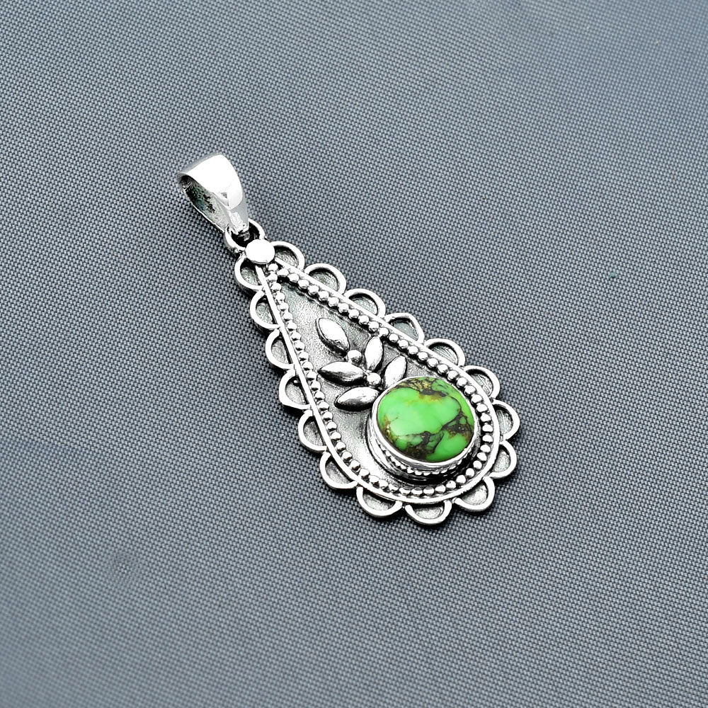 Natural Green Matrix Turquoise Pendant P-1033 SDP137933