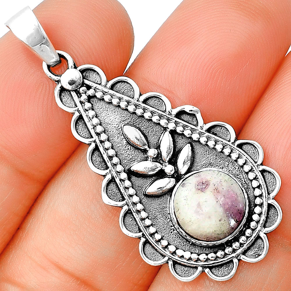 Natural Pink Tourmaline in Quartz Pendant P-1033 SDP137936