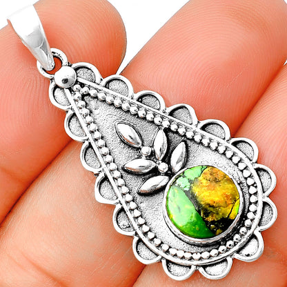 Natural Green Matrix Turquoise Pendant P-1033 SDP137943