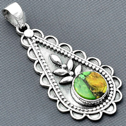 Natural Green Matrix Turquoise Pendant P-1033 SDP137943