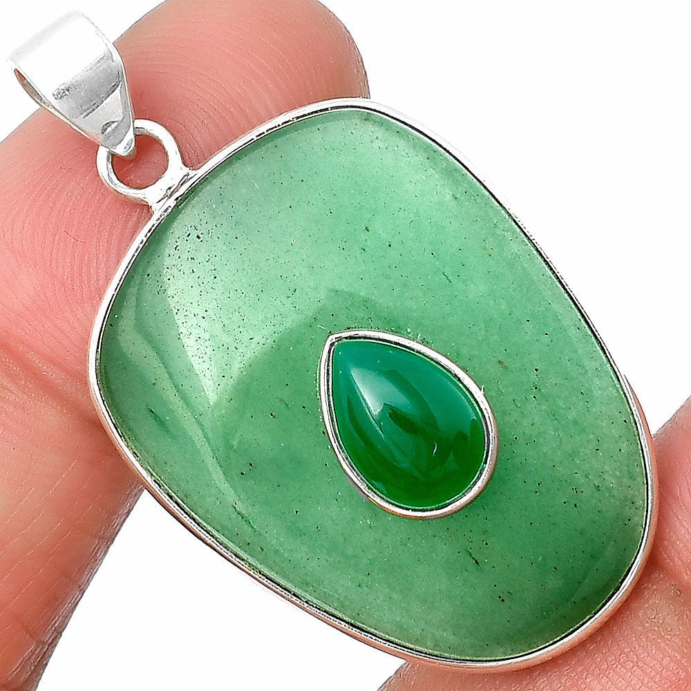 Natural Green Aventurine & Green Onyx Pendant P-1323 SDP138003
