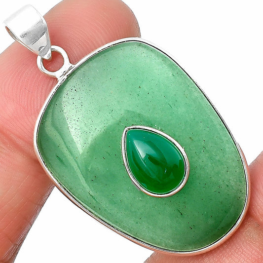 Natural Green Aventurine & Green Onyx Pendant P-1323 SDP138003
