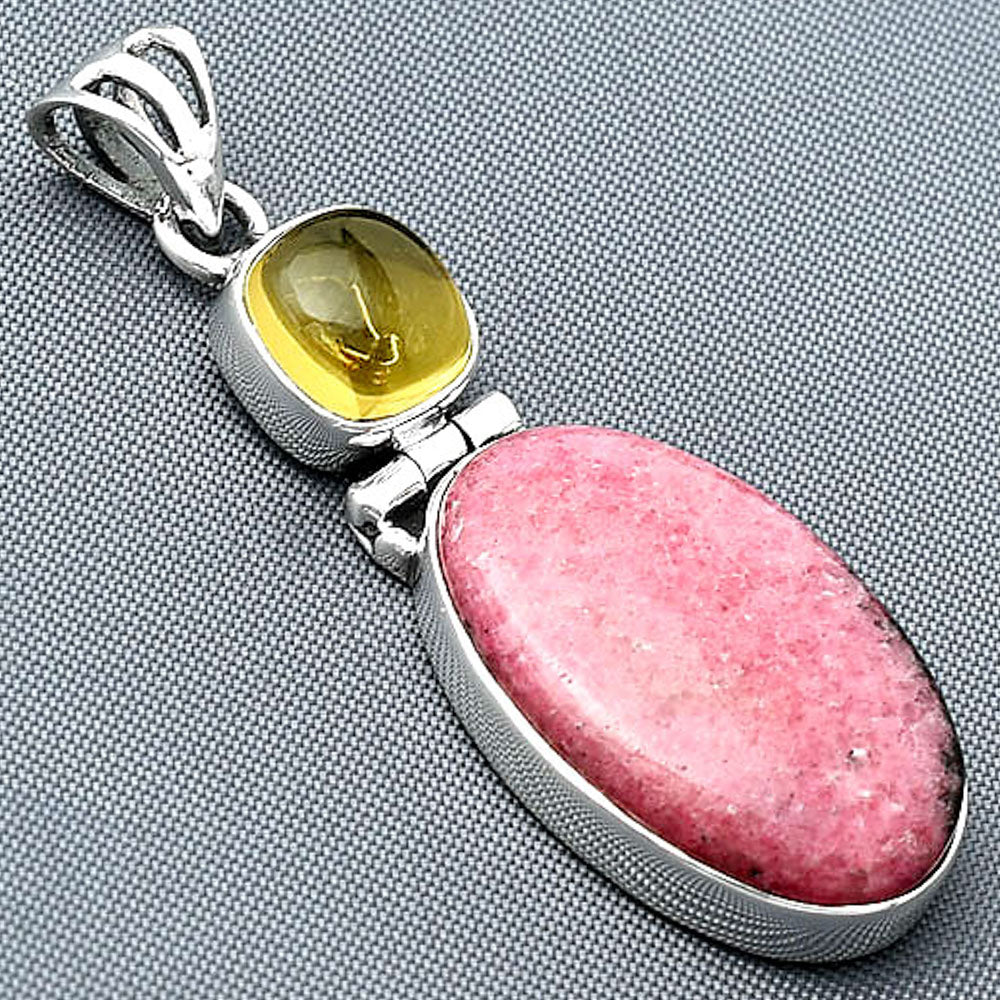 Natural Rhodonite & Citrine Pendant P-1108 SDP138007