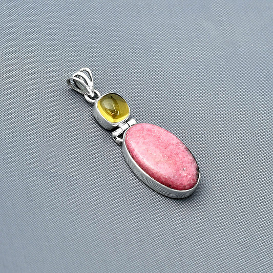 Natural Rhodonite & Citrine Pendant P-1108 SDP138007
