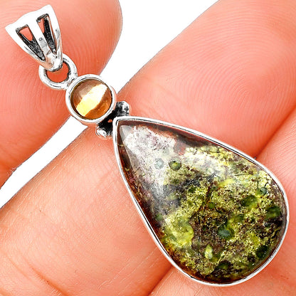 Natural Dragon Blood Stone & Citrine Pendant P-1077 SDP138147