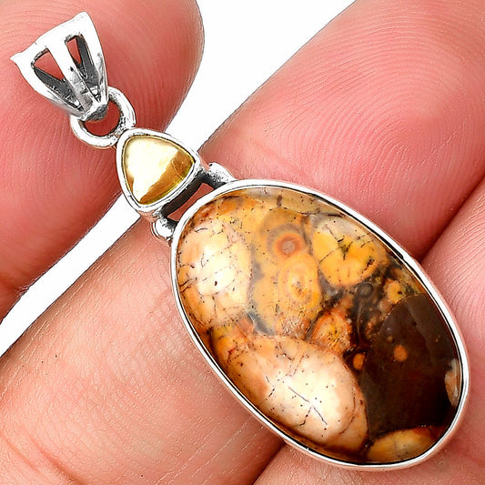 Natural Mexican Bird Eye & Citrine Pendant P-1077 SDP138161