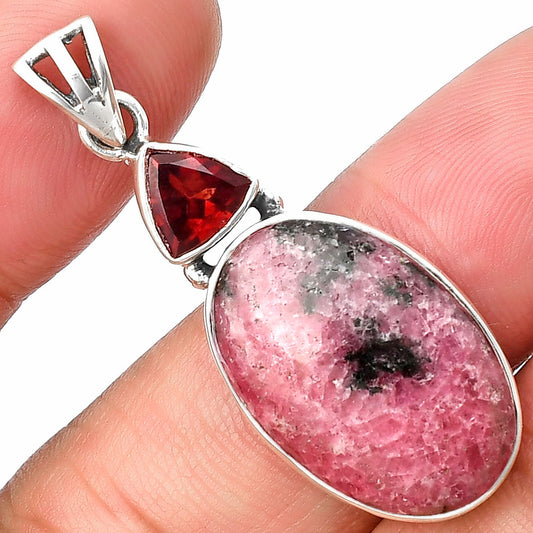 Natural Rhodonite & Garnet Pendant P-1077 SDP138188