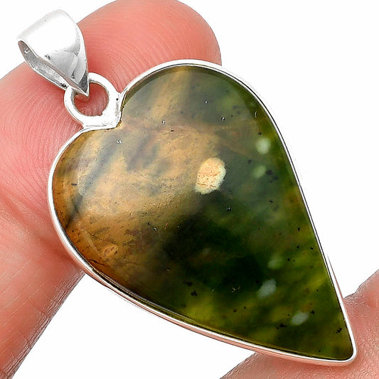 Heart Natural Chrome Chalcedony Pendant P-1043 SDP138653