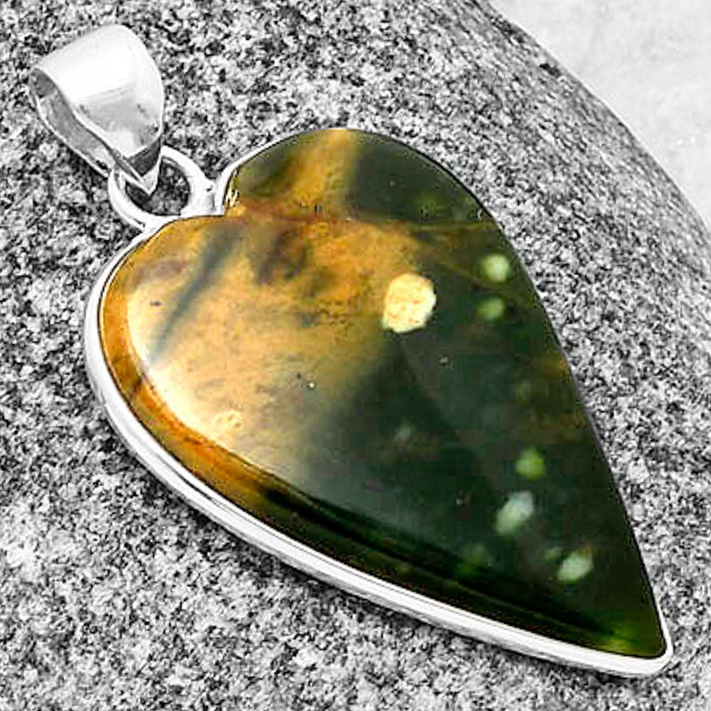 Heart Natural Chrome Chalcedony Pendant P-1043 SDP138653