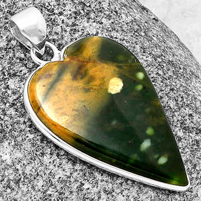 Heart Natural Chrome Chalcedony Pendant P-1043 SDP138653