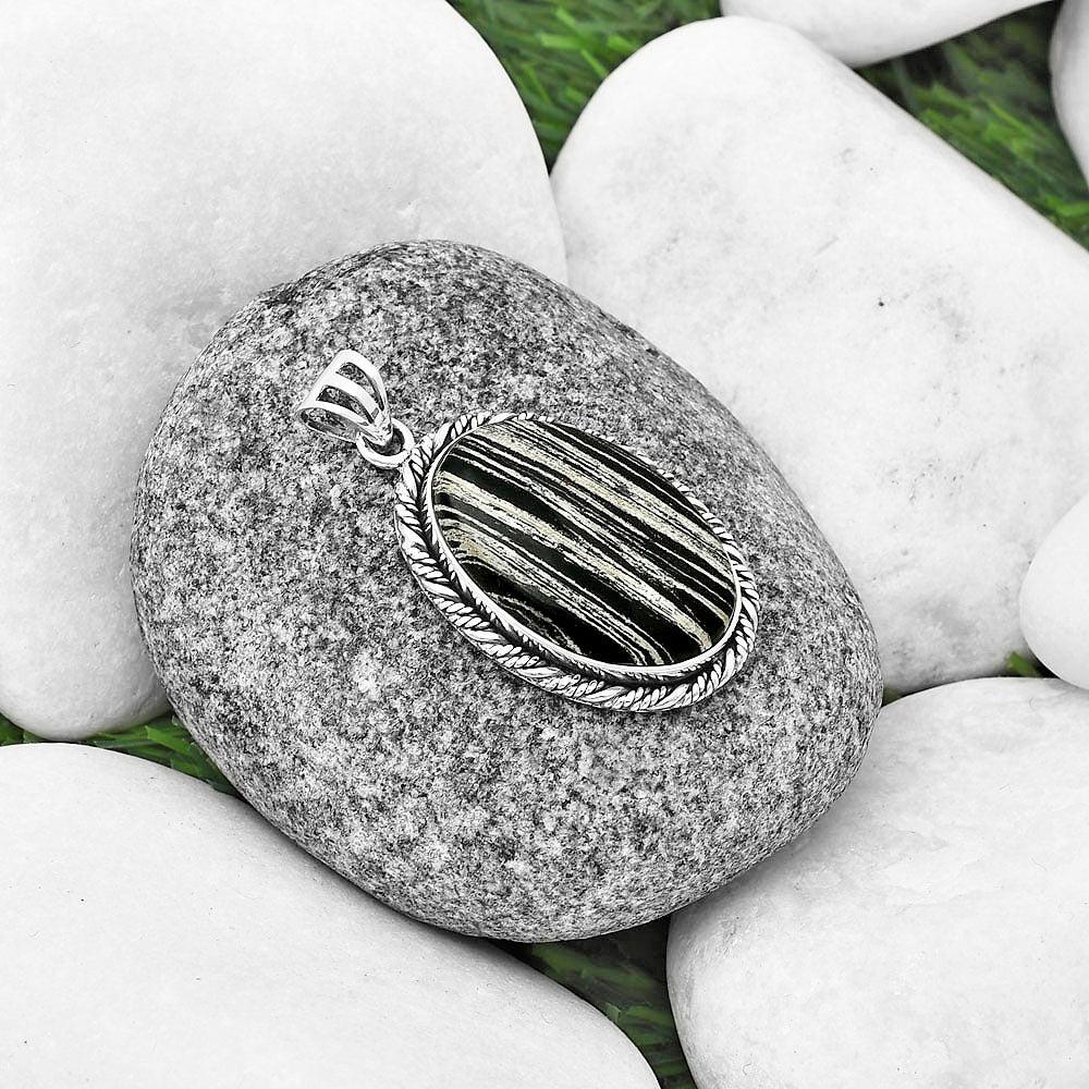 Natural Silver Leaf Obsidian Pendant P-1074 SDP138741