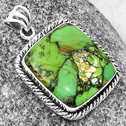 Natural Green Matrix Turquoise Pendant P-1074 SDP138754
