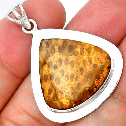 Natural Palm Root Fossil Agate Pendant P-1076 SDP138836