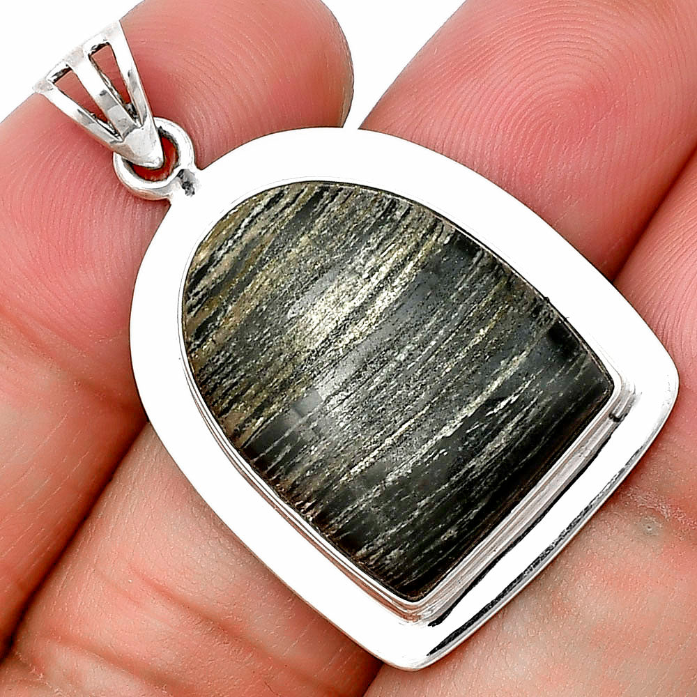Natural Silver Leaf Obsidian Pendant P-1076 SDP138837