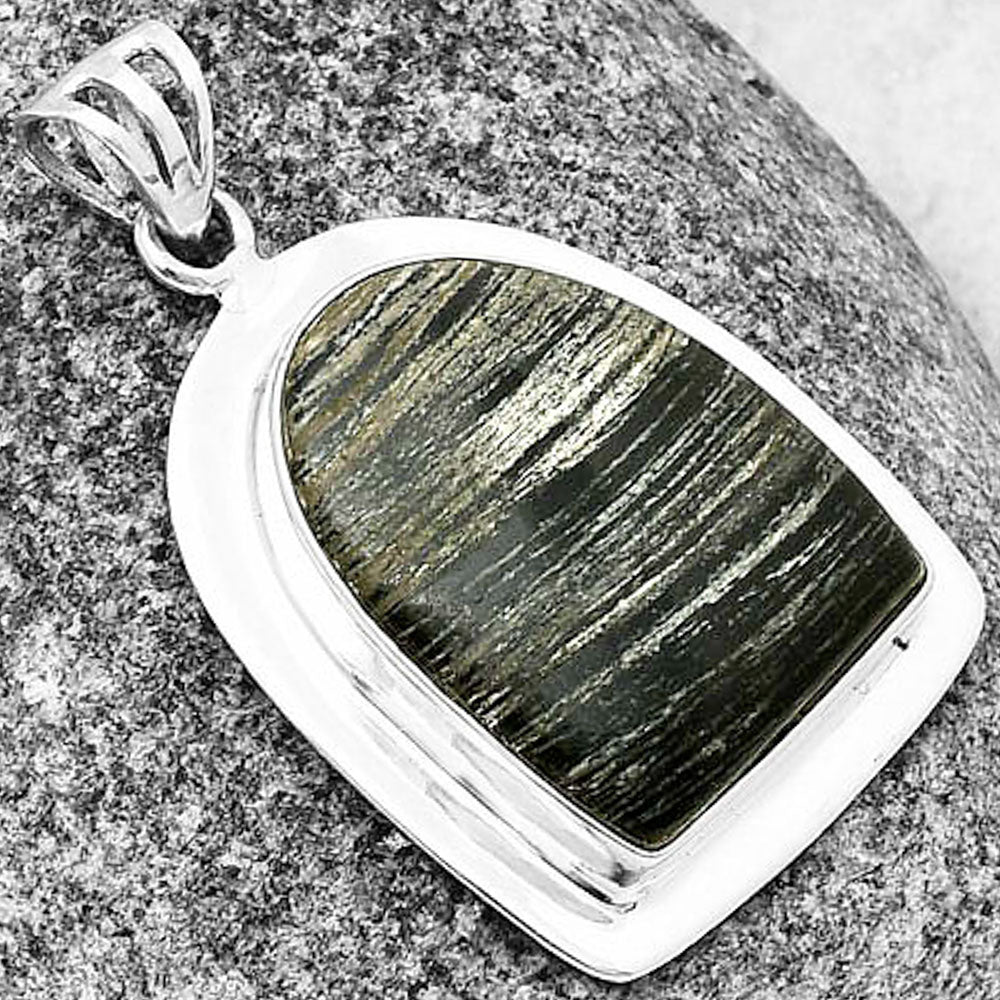 Natural Silver Leaf Obsidian Pendant P-1076 SDP138837