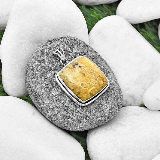 Natural Flower Fossil Coral Pendant P-1050 SDP138905