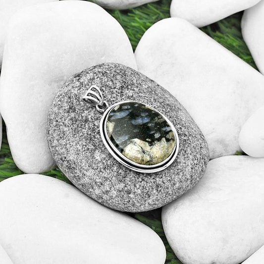 Llanite Blue Opal Crystal Sphere Pendant P-1050 SDP138911