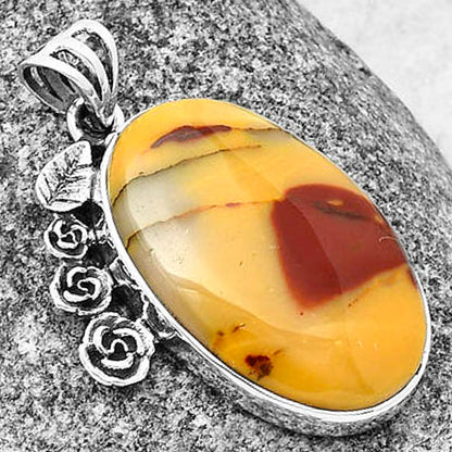 Floral - Natural Red Mookaite Pendant P-1070 SDP138924