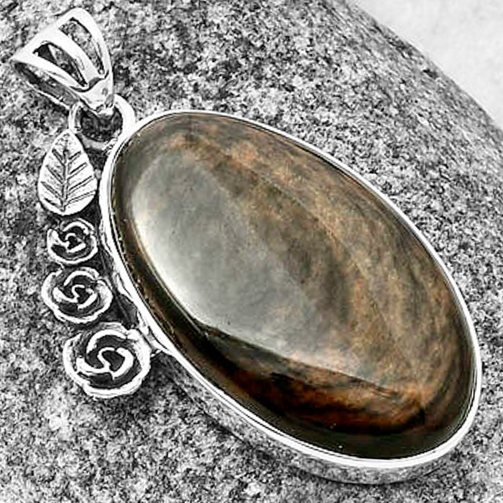 Floral - Natural Hypersthene - Canada Pendant P-1070 SDP138928