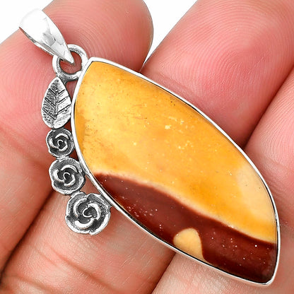 Floral - Natural Red Mookaite Pendant P-1070 SDP138933