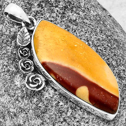 Floral - Natural Red Mookaite Pendant P-1070 SDP138933