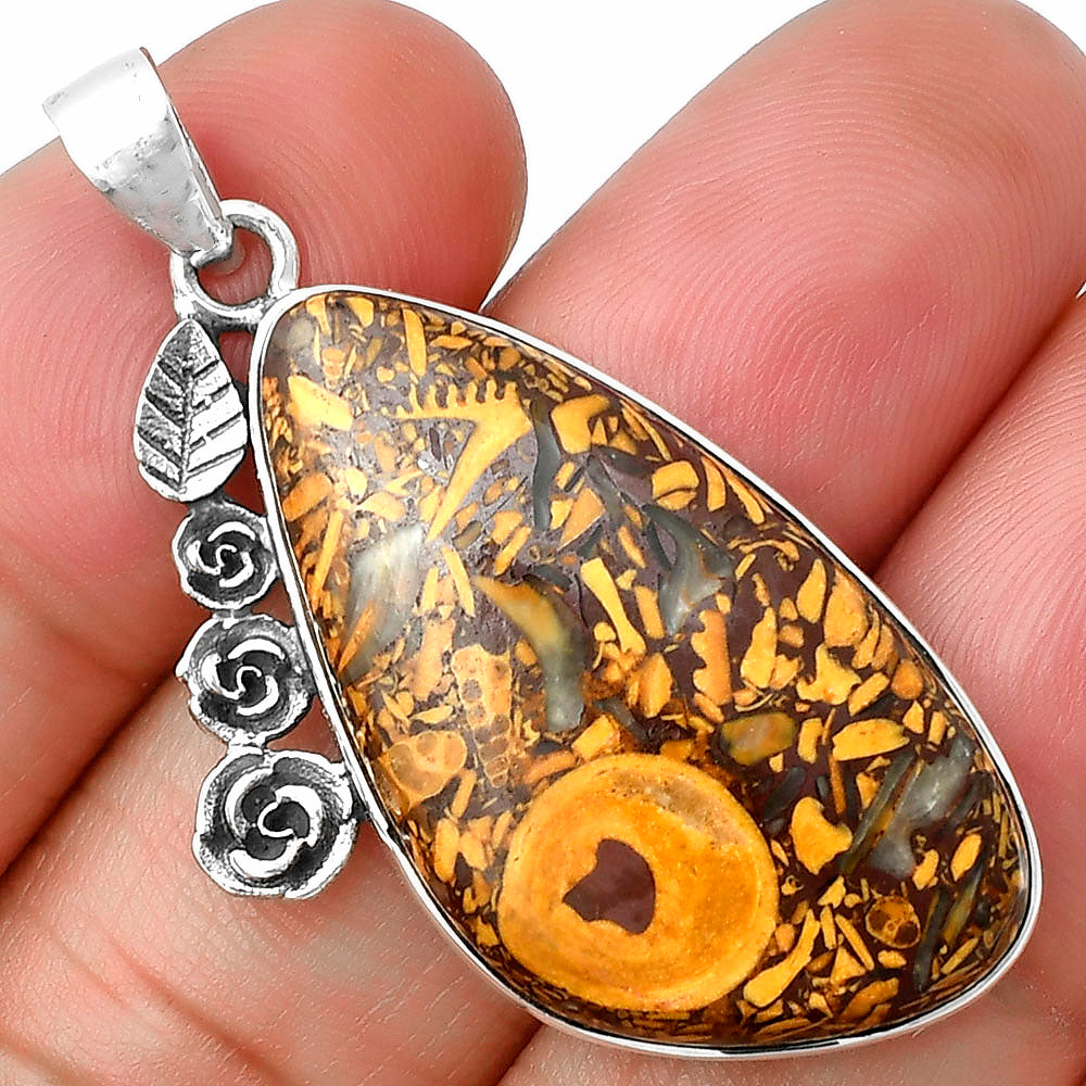 Floral - Coquina Fossil Jasper Pendant P-1070 SDP138935