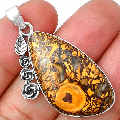 Floral - Coquina Fossil Jasper Pendant P-1070 SDP138935