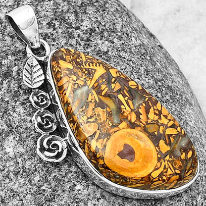 Floral - Coquina Fossil Jasper Pendant P-1070 SDP138935