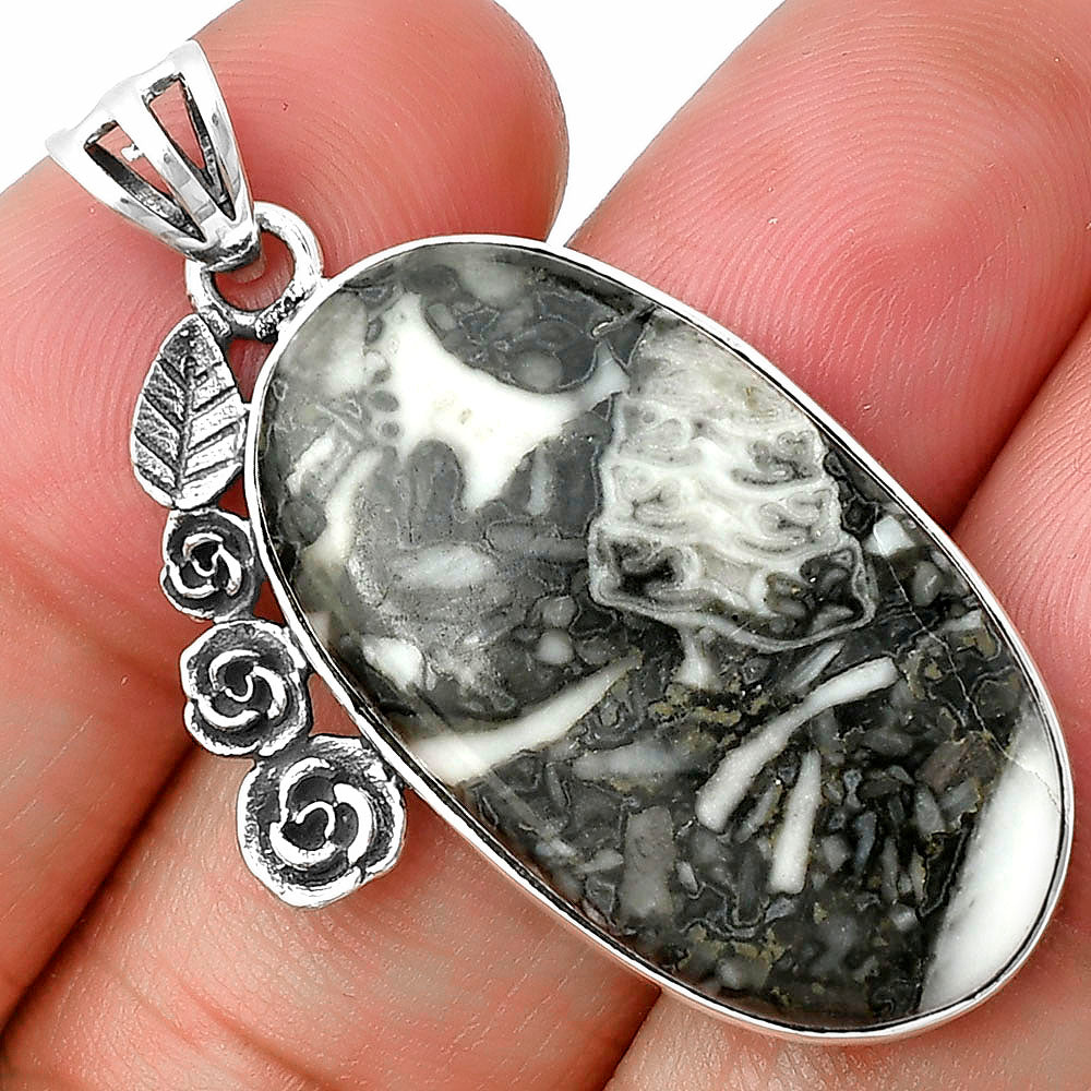 Floral - Natural Hornblende Pendant P-1070 SDP138948