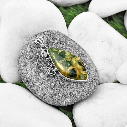 Floral - Ocean Jasper - Madagascar Pendant P-1070 SDP138949