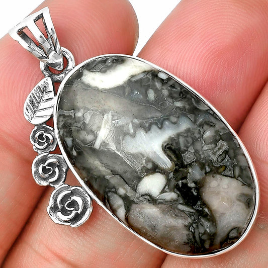Floral - Mexican Cabbing Fossil Pendant P-1070 SDP138953