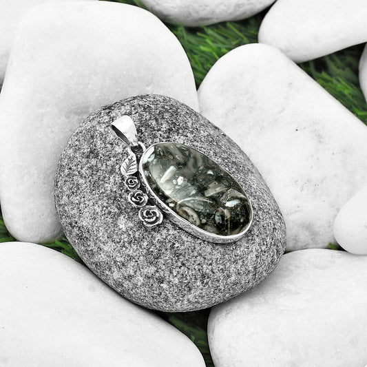 Floral - Mexican Cabbing Fossil Pendant P-1070 SDP138959