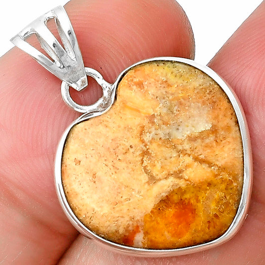 Heart Natural Coral Jasper Pendant P-1043 SDP139068