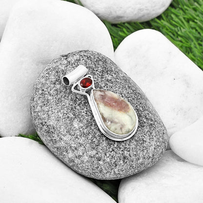Pink Tourmaline in Quartz & Garnet Pendant P-1130 SDP139132