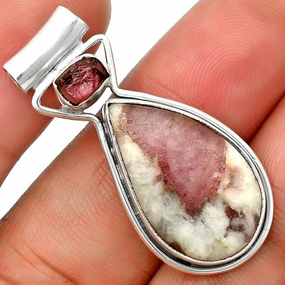 Pink Tourmaline in Quartz & Pink Tourmaline Rough Pendant P-1130 SDP139150