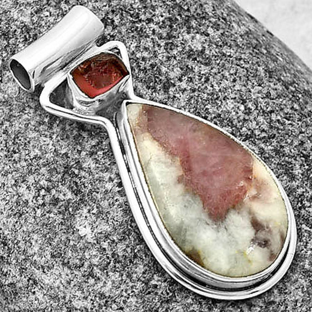 Pink Tourmaline in Quartz & Pink Tourmaline Rough Pendant P-1130 SDP139150