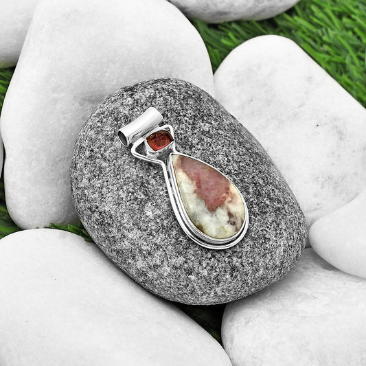 Pink Tourmaline in Quartz & Pink Tourmaline Rough Pendant P-1130 SDP139150