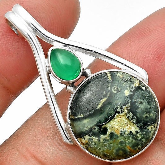 Star Galaxy Jasper & Green Onyx Pendant P-1006 SDP139159