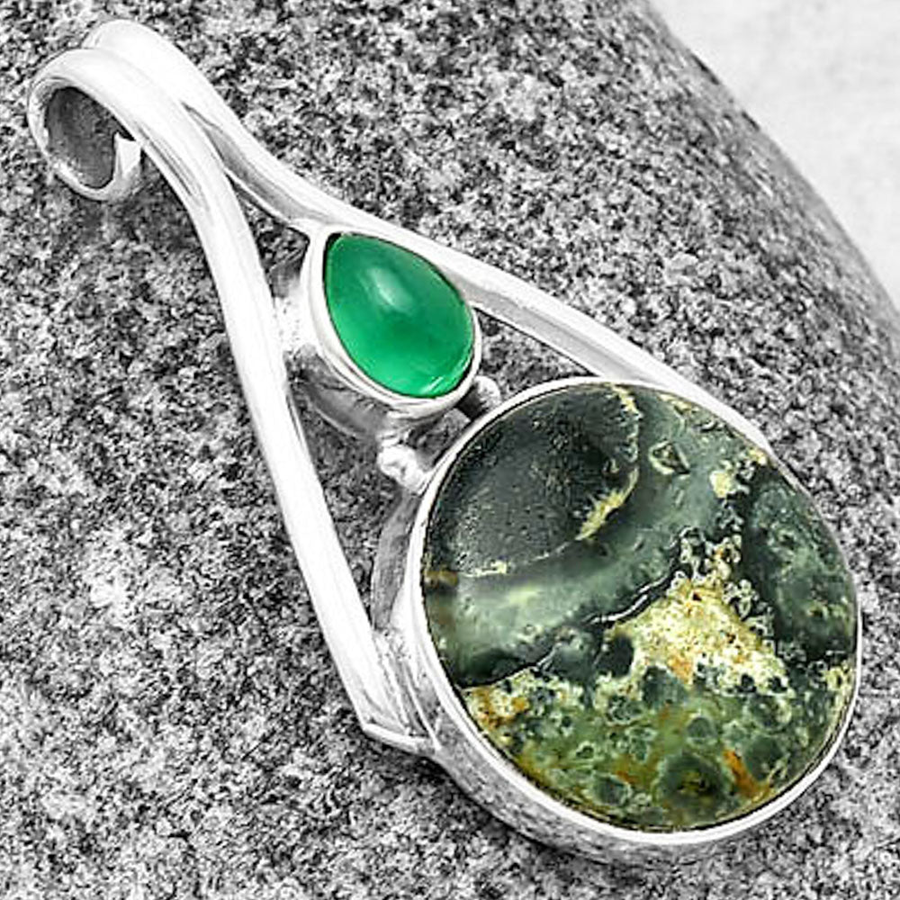 Star Galaxy Jasper & Green Onyx Pendant P-1006 SDP139159