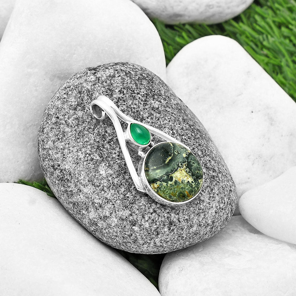 Star Galaxy Jasper & Green Onyx Pendant P-1006 SDP139159