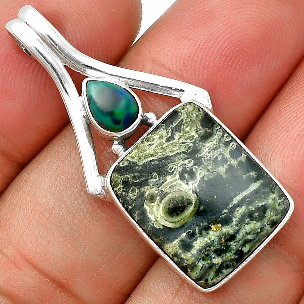 Star Galaxy Jasper & Black Ethiopian Opal Pendant P-1006 SDP139174