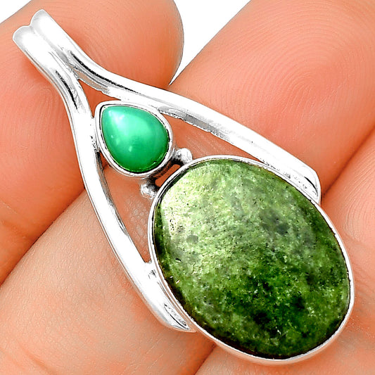 Natural Serpentine & Chrysoprase Pendant P-1006 SDP139184
